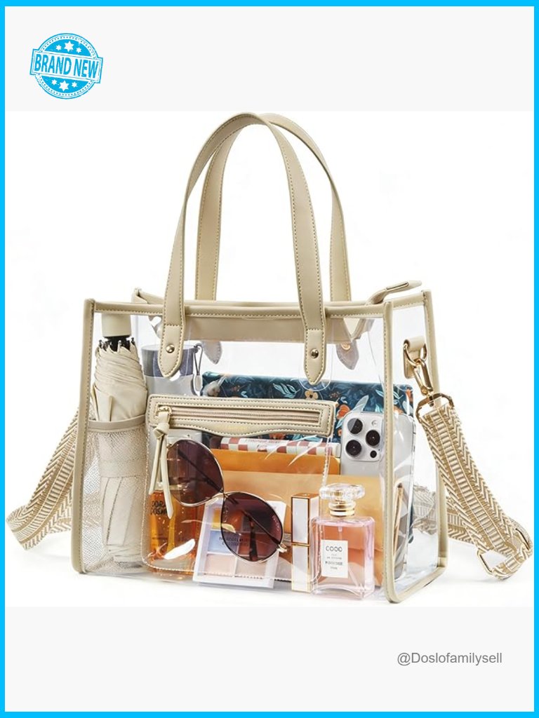 Clear Stadium Approved Tote Bag With Adjustable Strap